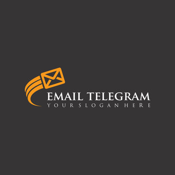 Email Telegram Logo Template. Vector Illustrator