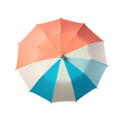 Colorful beach umbrella isolated on transparent background.
