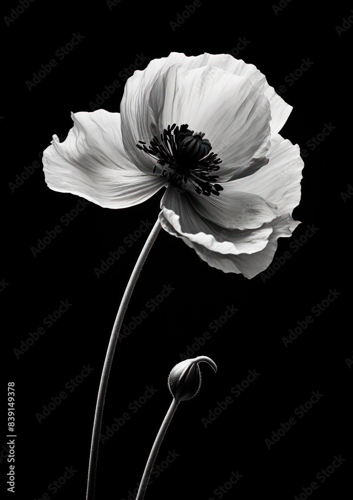 Wall mural aesthetic photography of poppy flower nature pollen.