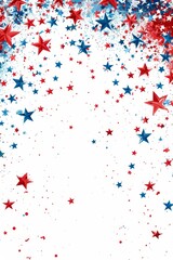 A starry background with red, white and blue stars