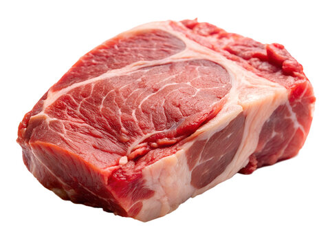 Raw meat isolated. Fresh meat fillet on white. barbecue steak meat slice - Powered by Adobe