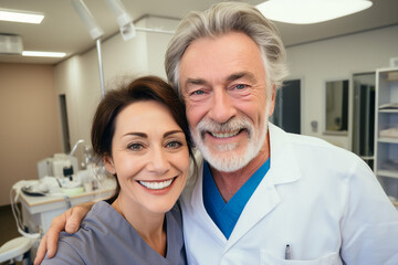 Obraz premium Generative AI Portrait of experienced doctor at hospital patient examination consultation medicare