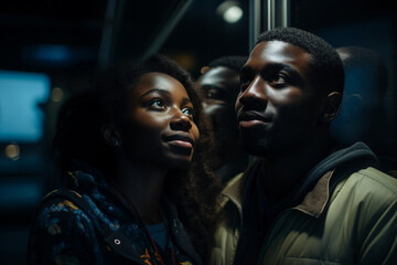 AI generated image photo of sweet adorable young couple enjoying romantic date vacation together