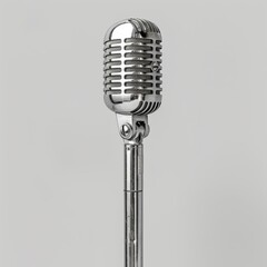 Fototapeta premium A microphone is shown in a silver color