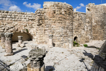 Roman ruins of Nymphaeum in the center of Amman in Jordan