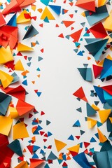Obraz premium A colorful paper cutout with a white background
