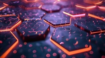 Modern digital abstract hexagonal 3D background. Copy space