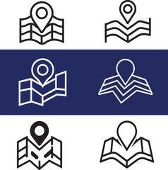 set of pin location icon logo design inspiration