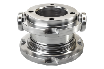 Aluminium coupling isolated on white background