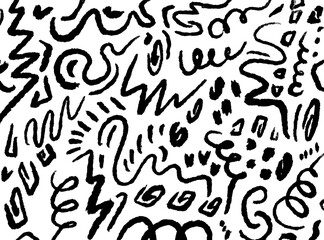 Abstract Black and White Brush Stroke Pattern