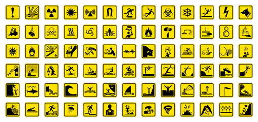 Collection of Various Safety Warning Signs © Crispline Design