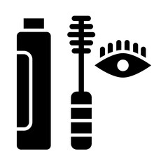 Eyelash mascara glyph icon