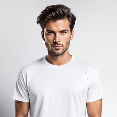 white t-shirt mockup isolated white background