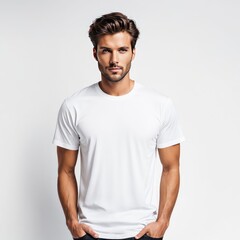 white t-shirt mockup isolated white background