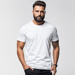 white t-shirt mockup isolated white background