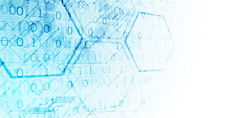 Scientific and technological concept with the use of technical elements formed in the shape of a circle.