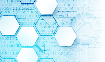 Scientific and technological concept with the use of technical elements formed in the shape of a circle.