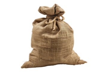 Burlap sack isolated on white background