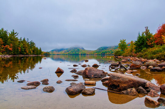 lake and mountains