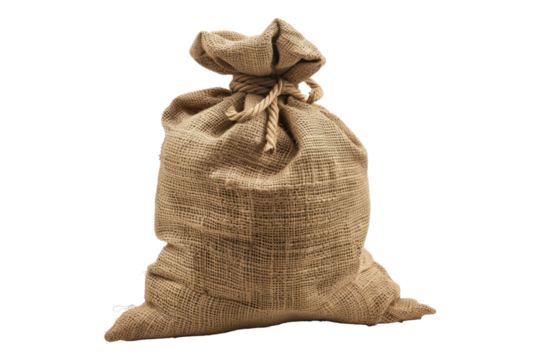 Burlap sack isolated on white background