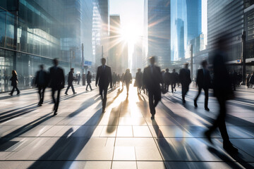 Urban Commuters in Morning Light