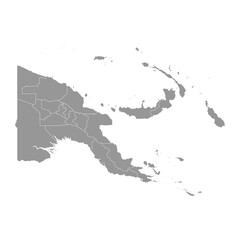 Papua New Guinea map with administrative divisions. Vector illustration.