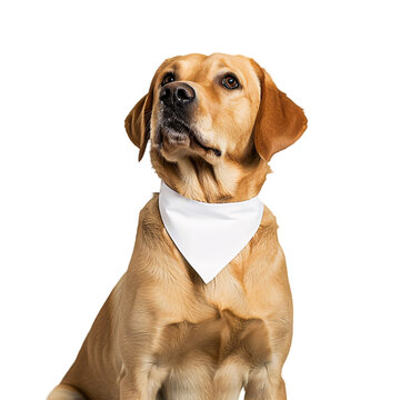 Attentive Labrador Retriever with Bandana Mockup