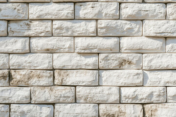 Fototapeta premium cream brick wall texture. Beige old brown brick wall concrete or stone textured, wallpaper limestone abstract flooring