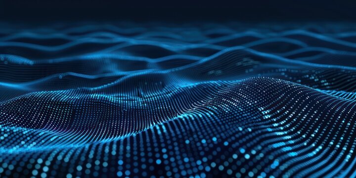 High-contrast futuristic dots pattern with binary code overlay, emphasizing a digital landscape - Powered by Adobe