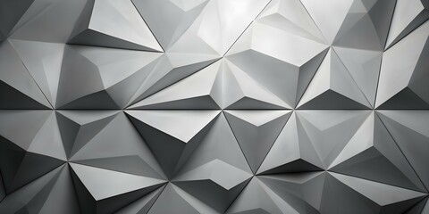 Obraz premium Gray and white geometric polygonal design with textured triangle shapes. Concept Geometric Art, Polygonal Design, Triangle Textures, Gray & White Theme