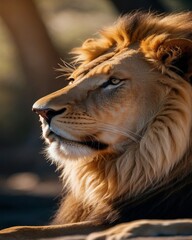 close up of a lion