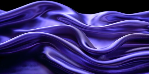 Obraz premium Elegant navy blue silk satin background with soft wavy folds. Concept Navy Blue Silk Satin, Elegant Photoshoot, Soft Wavy Folds, Luxurious Background