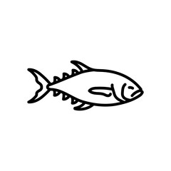 Tuna Fish Outline Icon, Vector illustration