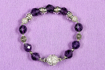 A beautiful handmade bracelet assembled from semi-precious stones.