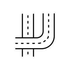 Road outline icons, minimalist vector illustration ,simple transparent graphic element .Isolated on white background