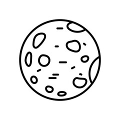 Moon Outline Icon, Vector illustration
