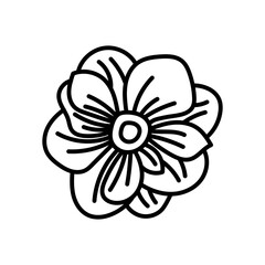 Anemone Outline Icon, Vector illustration