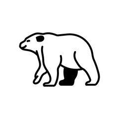 Brown Bear Glyph Icon, Vector illustration