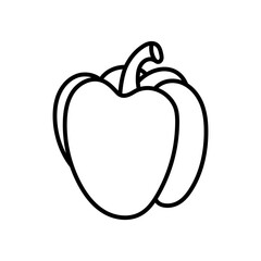 Bell Pepper Outline Icon, Vector illustration