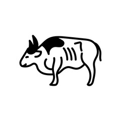 Male Gaur Glyph Icon, Vector illustration