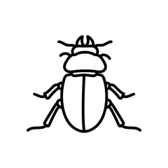 Beetle Outline Icon, Vector illustration