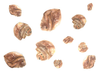 手描きのクロワッサンの可愛い模様