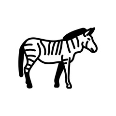 Obraz premium Zebra Glyph Icon, Vector illustration