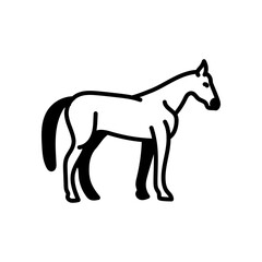Horse Glyph Icon, Vector illustration