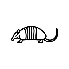 Armadillo Outline Icon, Vector illustration