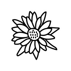Water Lily Flower Outline Icon, Vector illustration