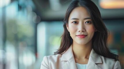 Naklejka premium Professional Woman in Business Attire Smiling