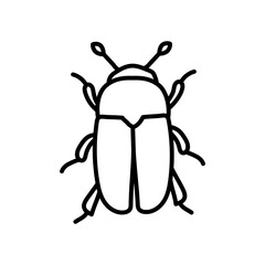 Flea Beetle Outline Icon, Vector illustration