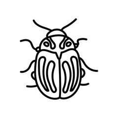 Colorado Potato Beetle Outline Icon, Vector illustration