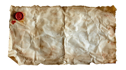 封印の押された古代の書簡、背景透過切り抜き
